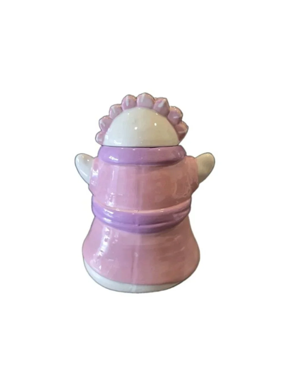 New Halloween Pink Grandma Ghost In Curlers & Bathrobe Cookie Jar Kitchen